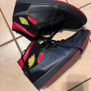 Air Jordan’s     Worn once      Like new     Black, red    Size 11